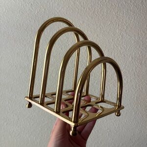 Vintage Brass Mail + Desk Organizer